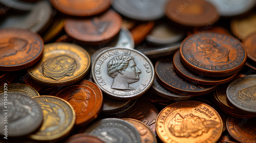 Stack of Gold Coins, Close Up, Currency, Pile of Wealth and Savings, Background Stack of Gold Coins, Close Up, Currency, Pile of Wealth and Savings, Background