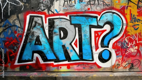 texte "Art ?" en graffiti sur un mur, les graffitis sont-ils de l'art ?
