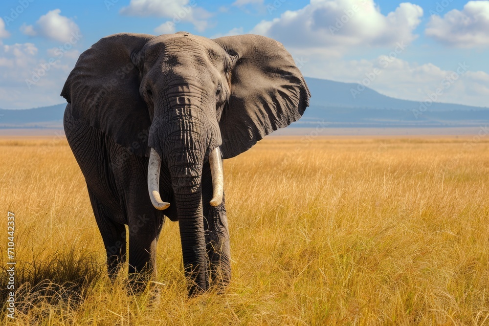 Fototapeta premium Savannah elephant Largest land animal