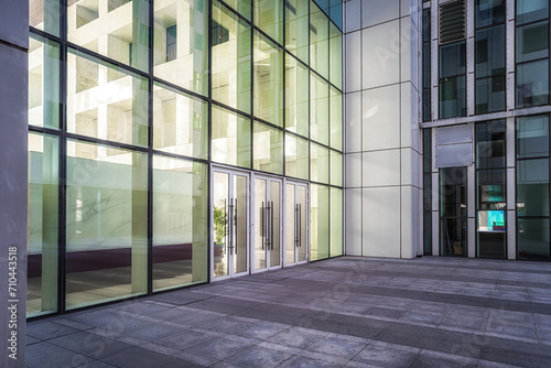 Contemporary Urban Architecture with Reflective Glass Facade