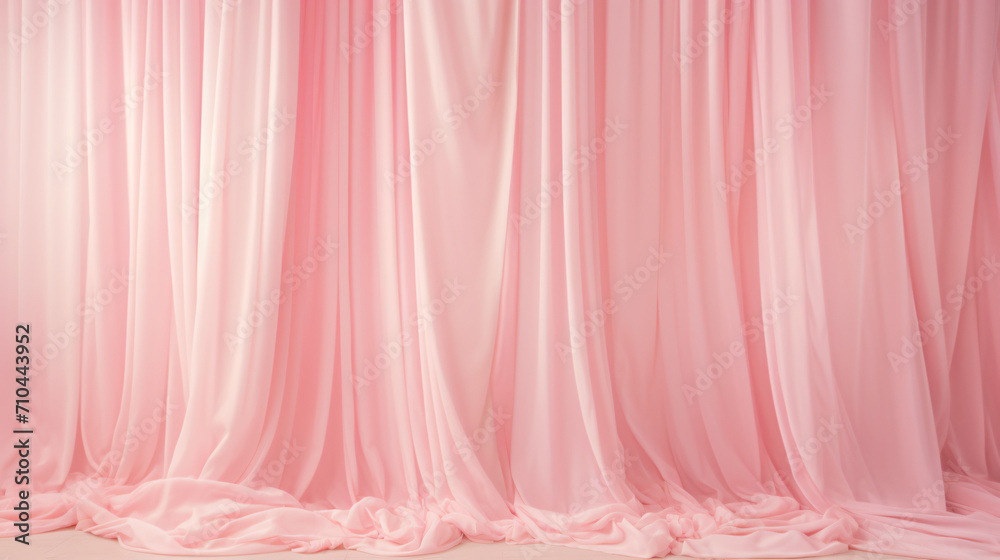 Tender pink silk curtains