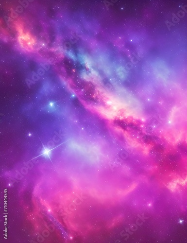 Colorful Galaxy Clouds In Space | Blue and Purple Colored With Stars Background Wallpaper | AI Generated