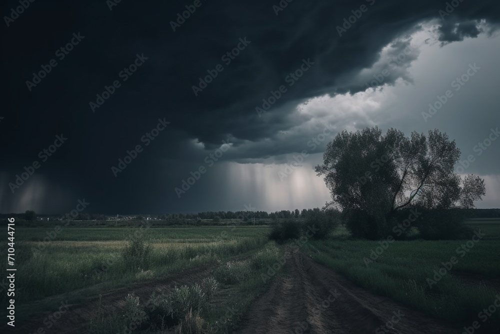 Nature's Dramatic Ballet: Storm Clouds Sweeping Over the Fields. Atmospheric Majesty Captured Nature's Dramatic Ballet: Storm Clouds Sweeping Over the Fields. Atmospheric Majesty Captured