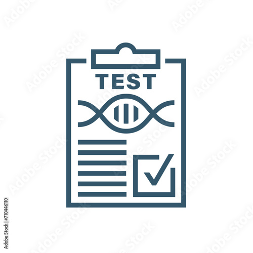 DNA heredity test result. Document with genetic analysis report.