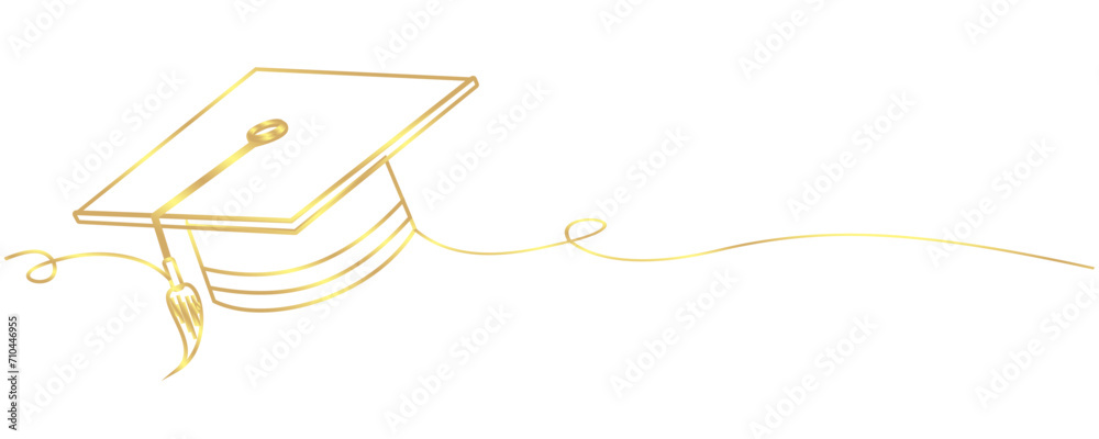 Vector graduation cap line art Stock Vector | Adobe Stock