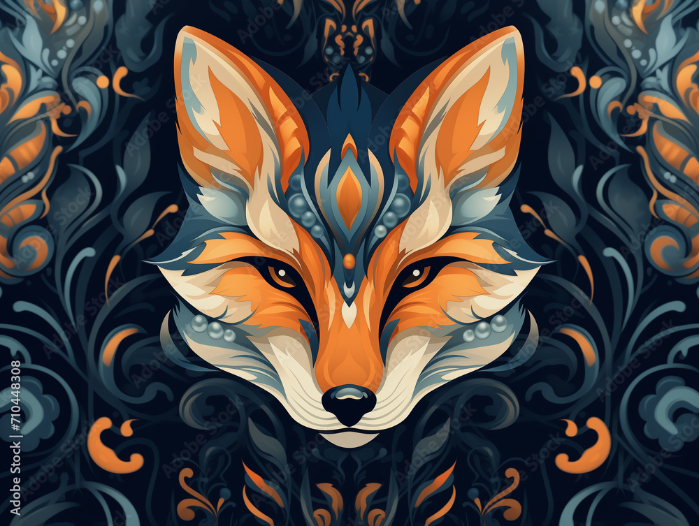 Obraz premium Colorful Fox illustration