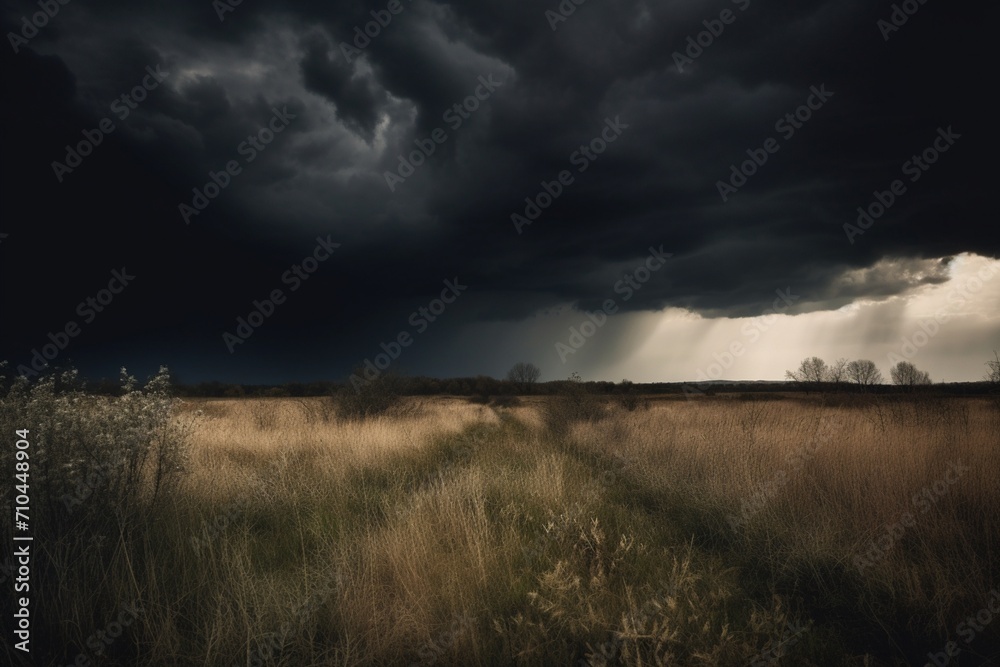 storm clouds over lake