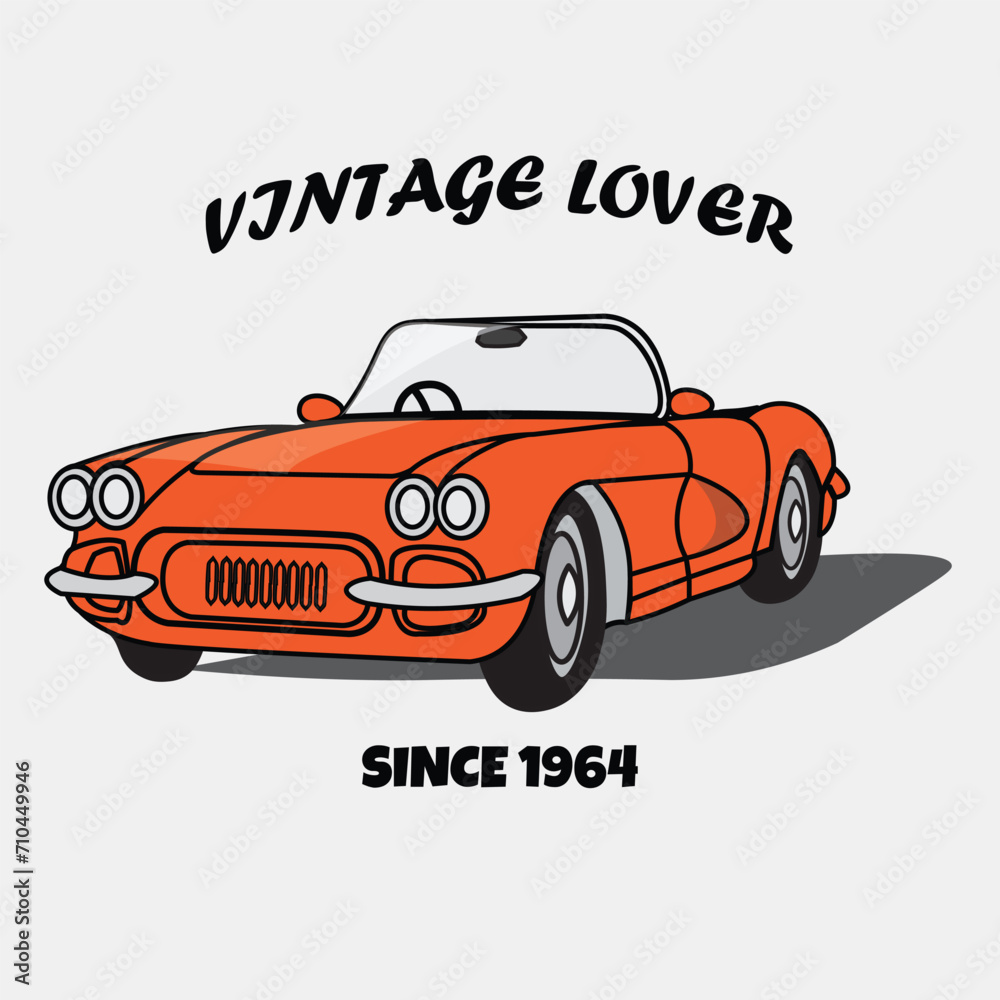 Fototapeta premium a orange vintage car 