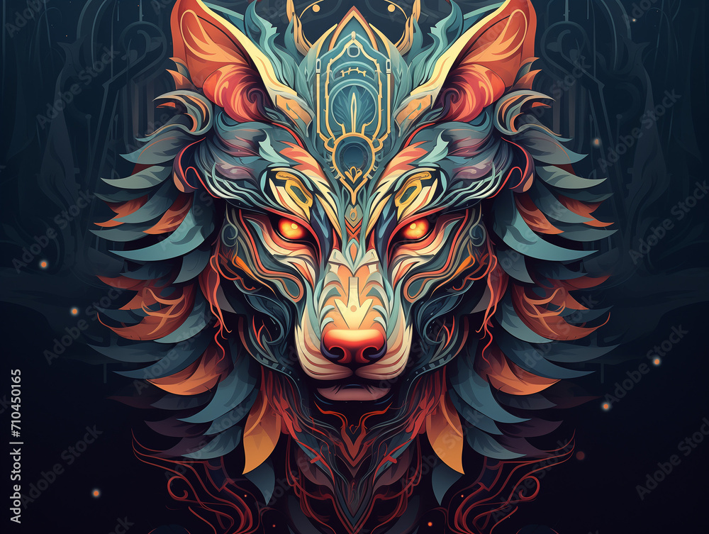 Colorful Wolf illustration