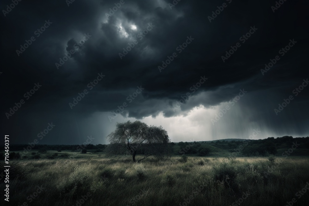 storm clouds over lake