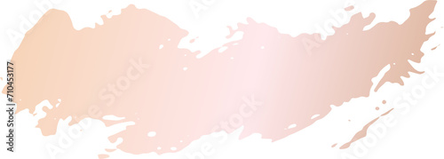 Gold pink brush stroke illustration on transparent background.