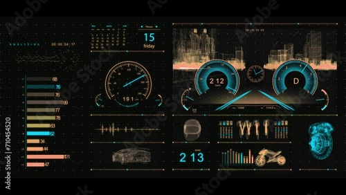 4K Digital Futuristic hud car connected online modern automotive industry and IoT Animation. display interface. eco-friendly future car. Automobile Technology. photo