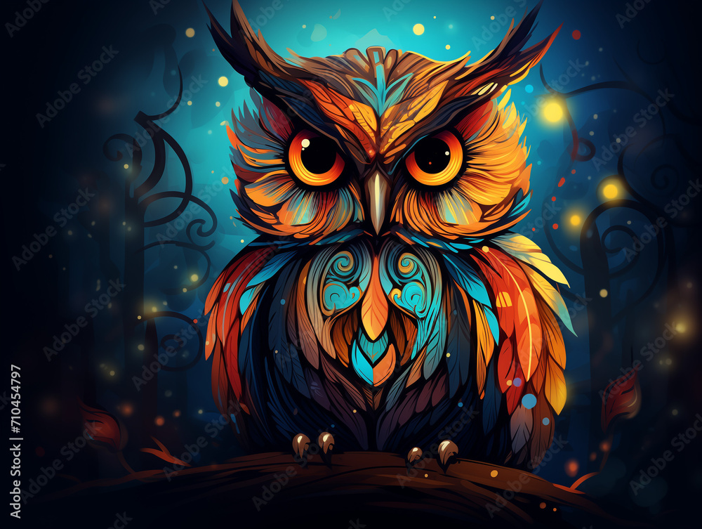 Naklejka premium Colorful Owl illustration