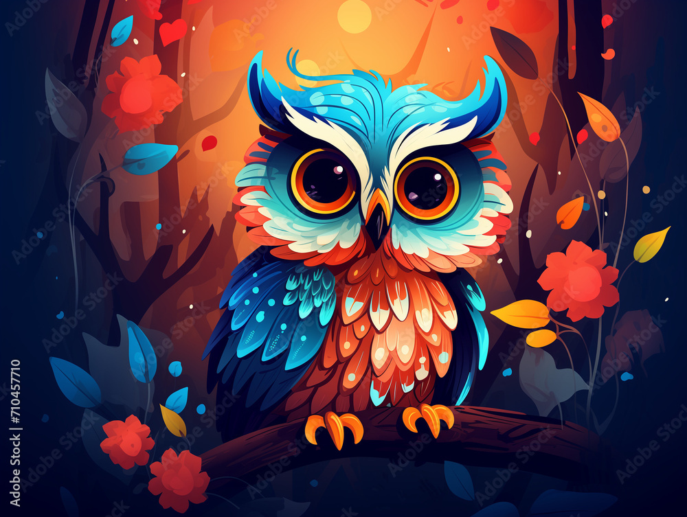 Fototapeta premium Colorful Owl illustration