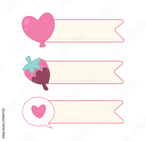 Valentine day decoration items vector art. cute and romantic love vector designs