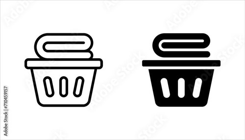 Laundry basket icon set. sign for mobile concept and web design on white background. EPS 10
