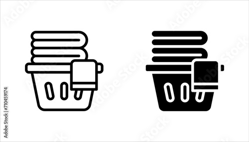 Laundry basket icon set. sign for mobile concept and web design on white background. EPS 10