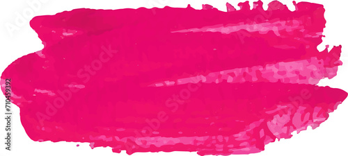 Pink brush stroke watercolor illustration on transparent background.