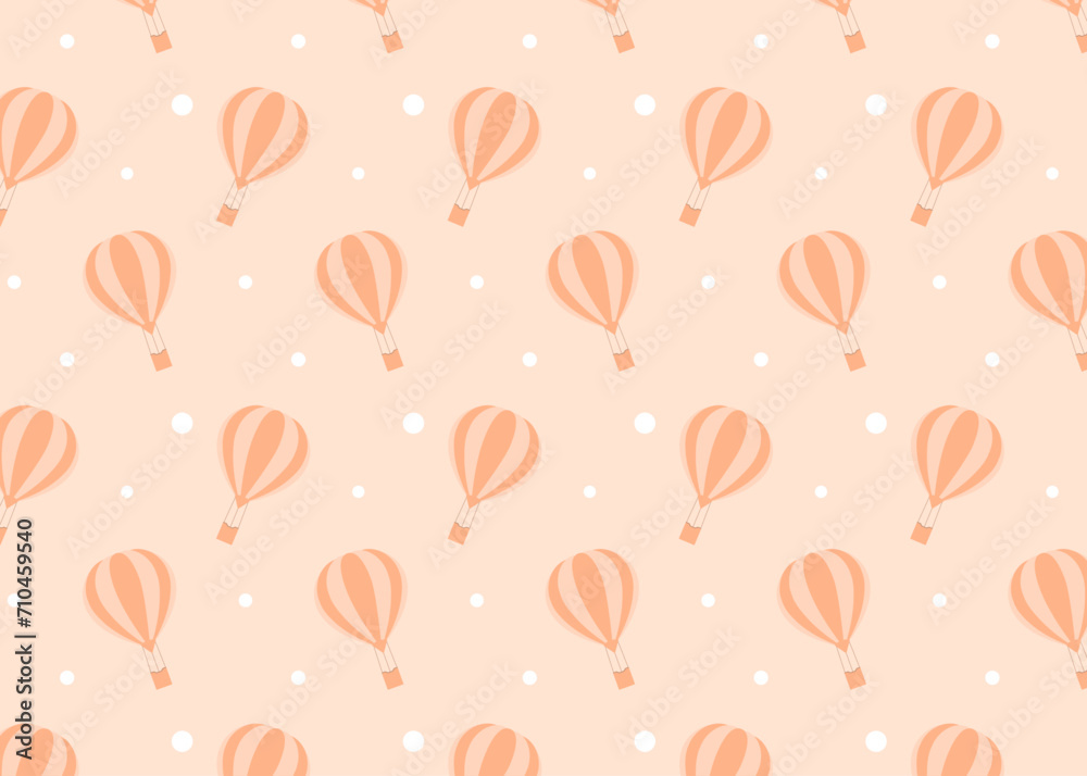 かわいい気球の壁紙　オレンジ