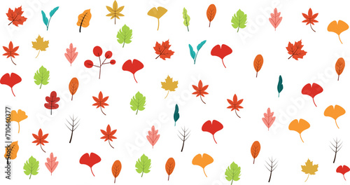 Wallpaper Mural Autumn elements set decoration .  Background banner border isolated vector illustration design	 Torontodigital.ca