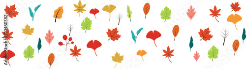Autumn elements set decoration . Background banner border isolated vector illustration design 