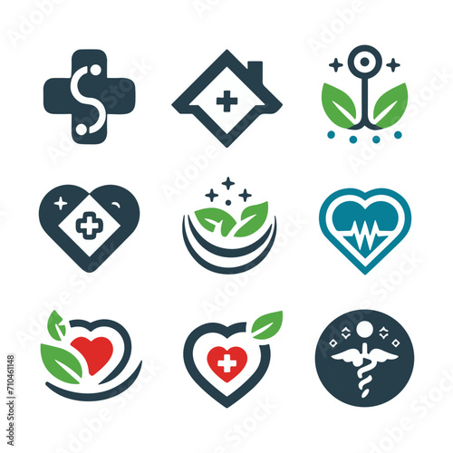 NINE ICON SET OF HEALTH CARE VECTOR