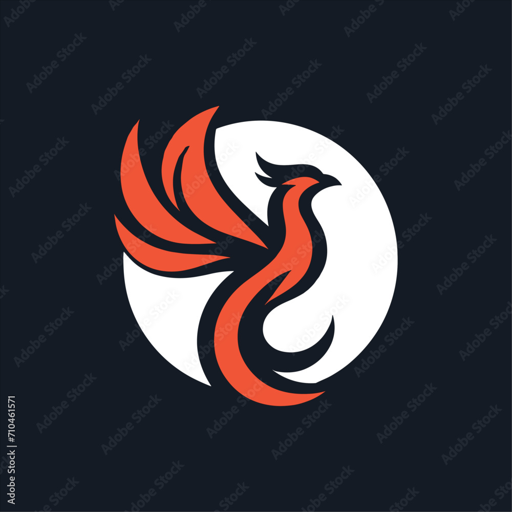 Obraz premium ORANGE PHOENIX ICON LOGO VECTOR