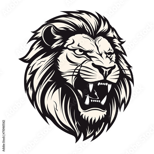 Vector roaring lion head mascot  face for logo  emblem  labels template t-shirt design element