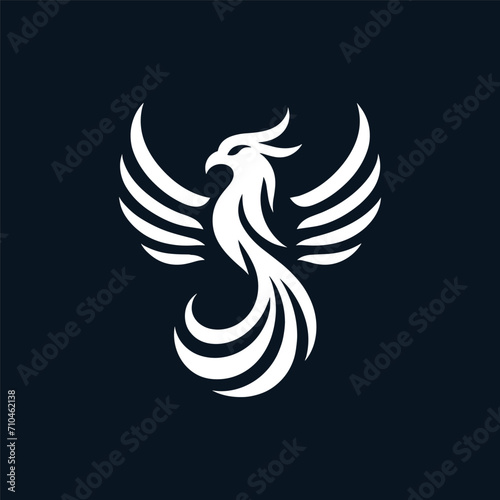 WHITE PHOENIX ICON LOGO VECTOR