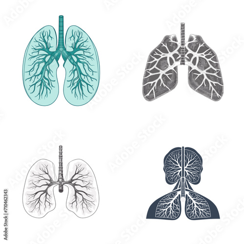 Breathing Exercise Lungs and Breath Icon .simple isolated line styled vector illustration