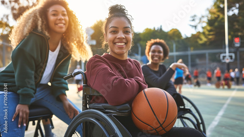 Basketball player in wheelchair photo