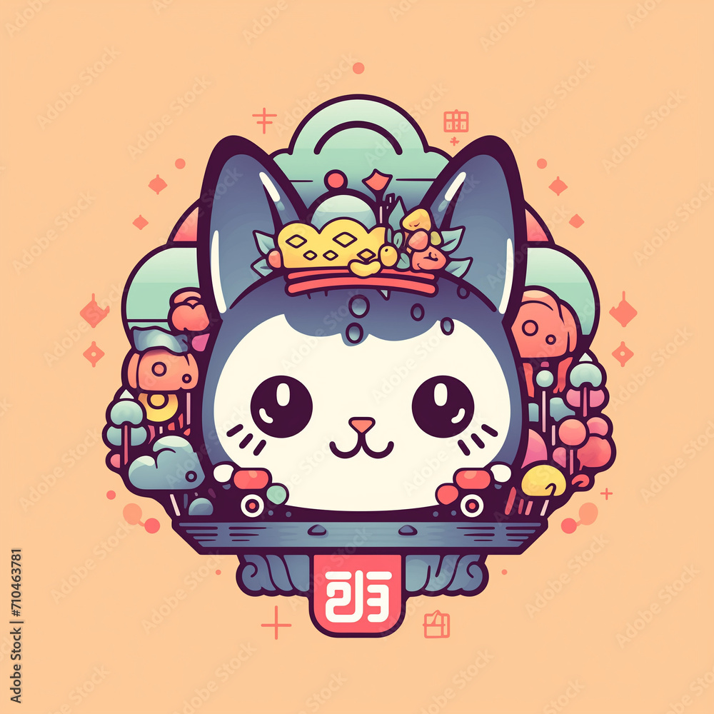 Naklejka premium Cute Colorful Logo