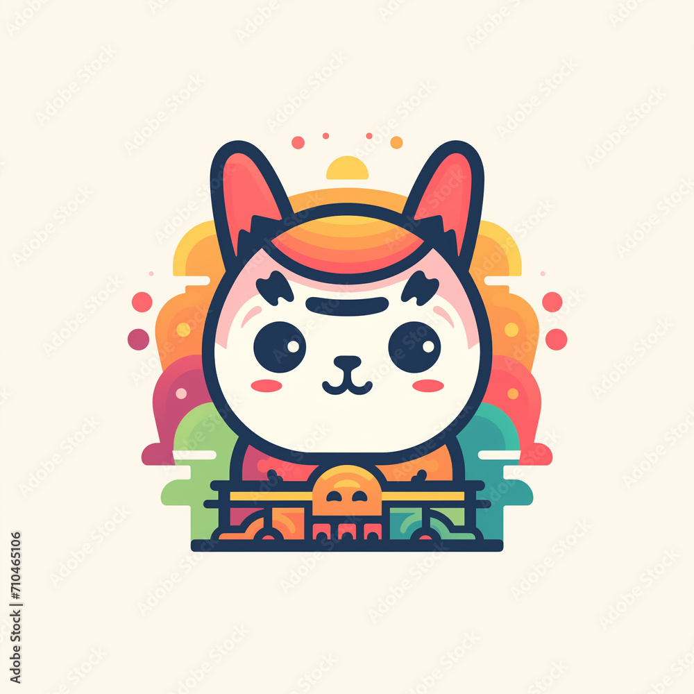 Fototapeta premium Colorful cute logo