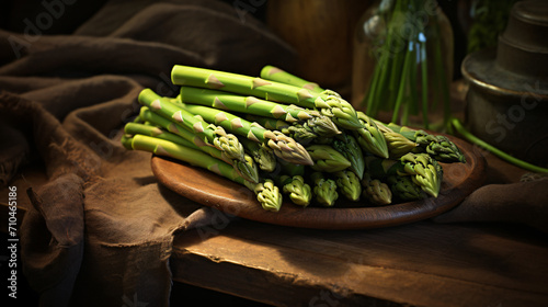 Fresh ripe asparagus healthy food photo