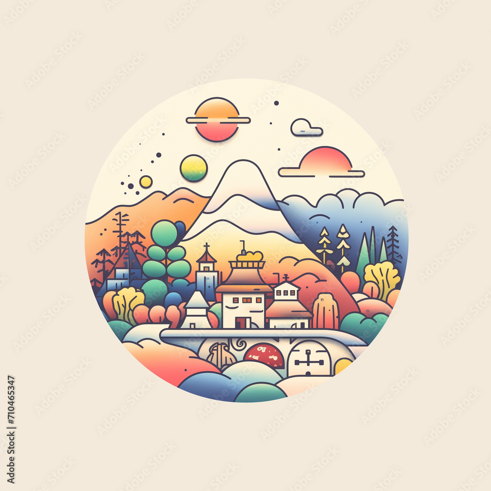 Fototapeta premium Colorful cute logo