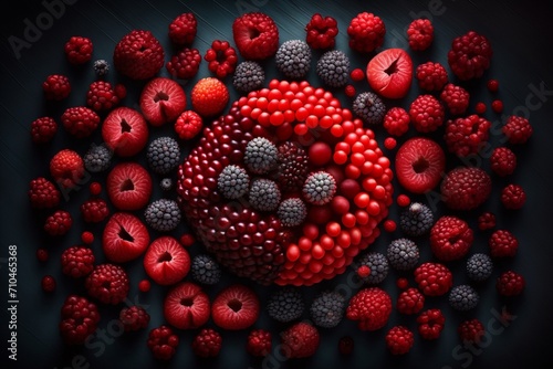 berries on black background