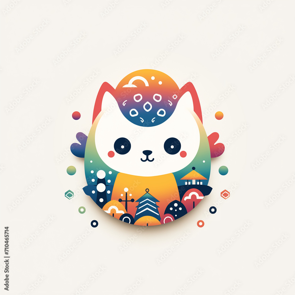 Fototapeta premium Colorful cute logo