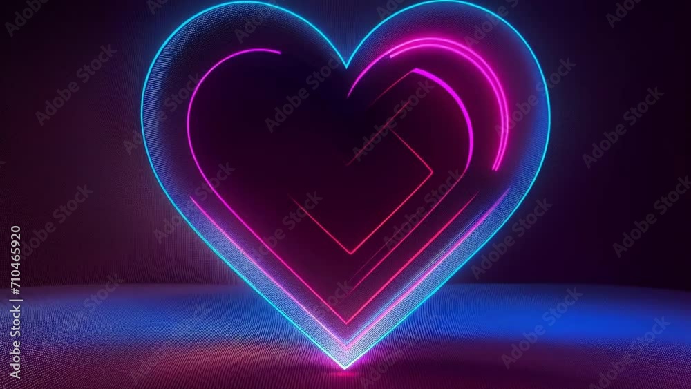 Pulsating vibrant heart on dark background. ST Valentine's day background. AI generated loop. Pulsating vibrant heart on dark background. ST Valentine's day background. AI generated loop.