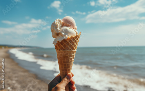 ice cream on the beach photo