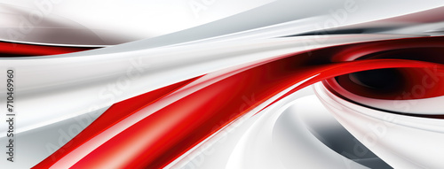 Abstract futuristic white and red curvy background