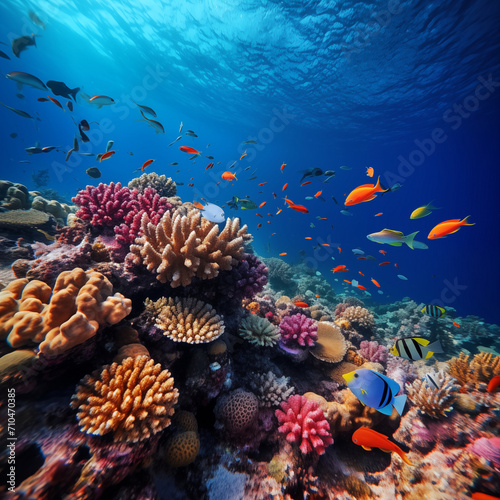 Coral and fish in the Red Sea © Kokhanchikov