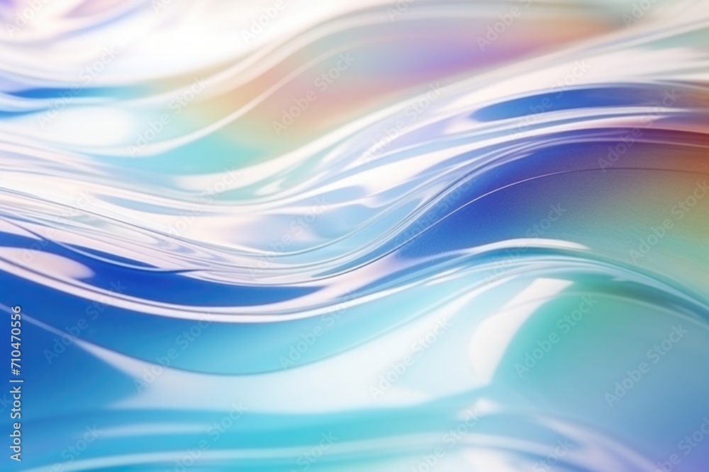 Fototapeta premium Water texture overlay effect with rainbow refraction on white wall.