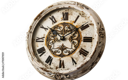 French Style Shabby Chic Clock on a transparent background