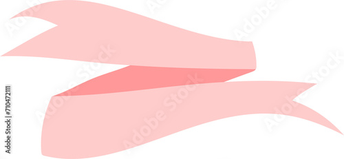 Pink ribbons banner illustration on transparent background.