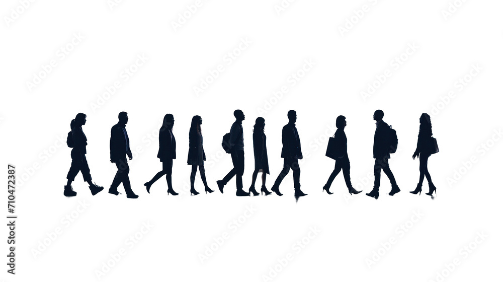 Silhouettes of a number of men and women standing and walking. Black businessman jumps Studio Transparent background.png Silhouettes of a number of men and women standing and walking. Black businessman jumps Studio Transparent background.png