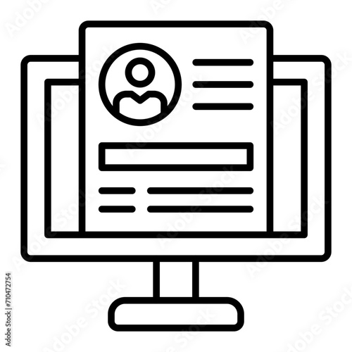   Online Registration line icon