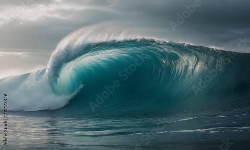 Beautiful deep blue tube wave in the Ocean © Yenko