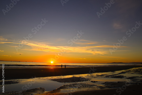 Sunset during astronomical low tide in Carpinteria  California