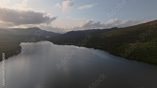 Loch Venachar Stirling district Scotland aerial view photo