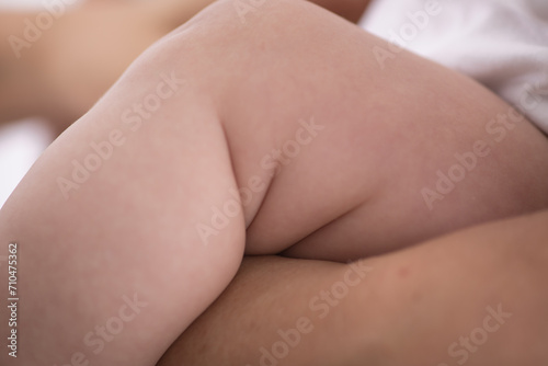 Baby chubby leg bending